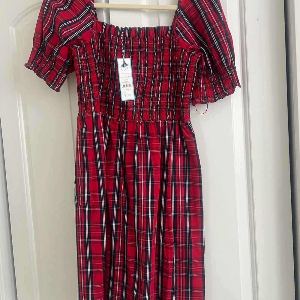 Red Plaid Draper James dress